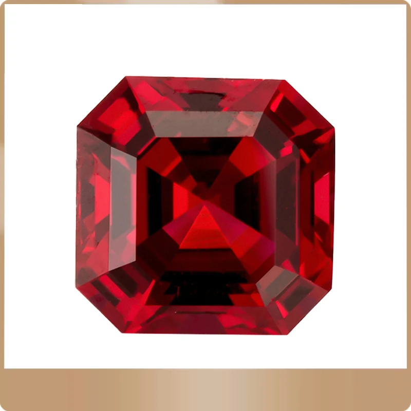 

Lab Grown Ruby Asscher Shape Pigeon Blood Red Hand Cut Gemstones for DIY Jewelry Making Materials Selectable AGL Certificate