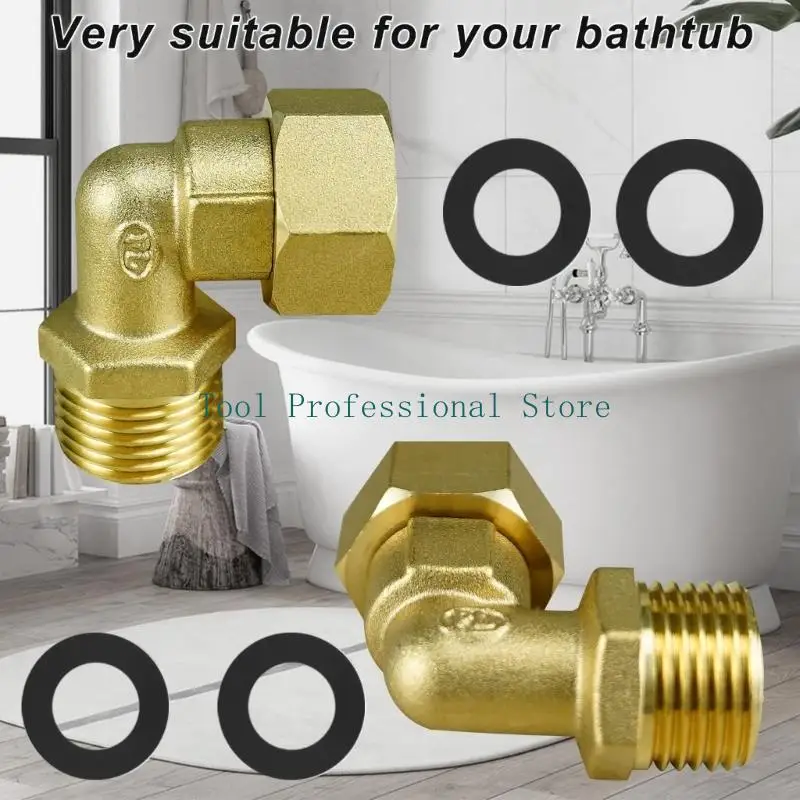 57QF 2lots Brass Water Pipe Elbow Connector Space Saving Heavy Duty Pipe Fittings For Compacts Plumbing Needs