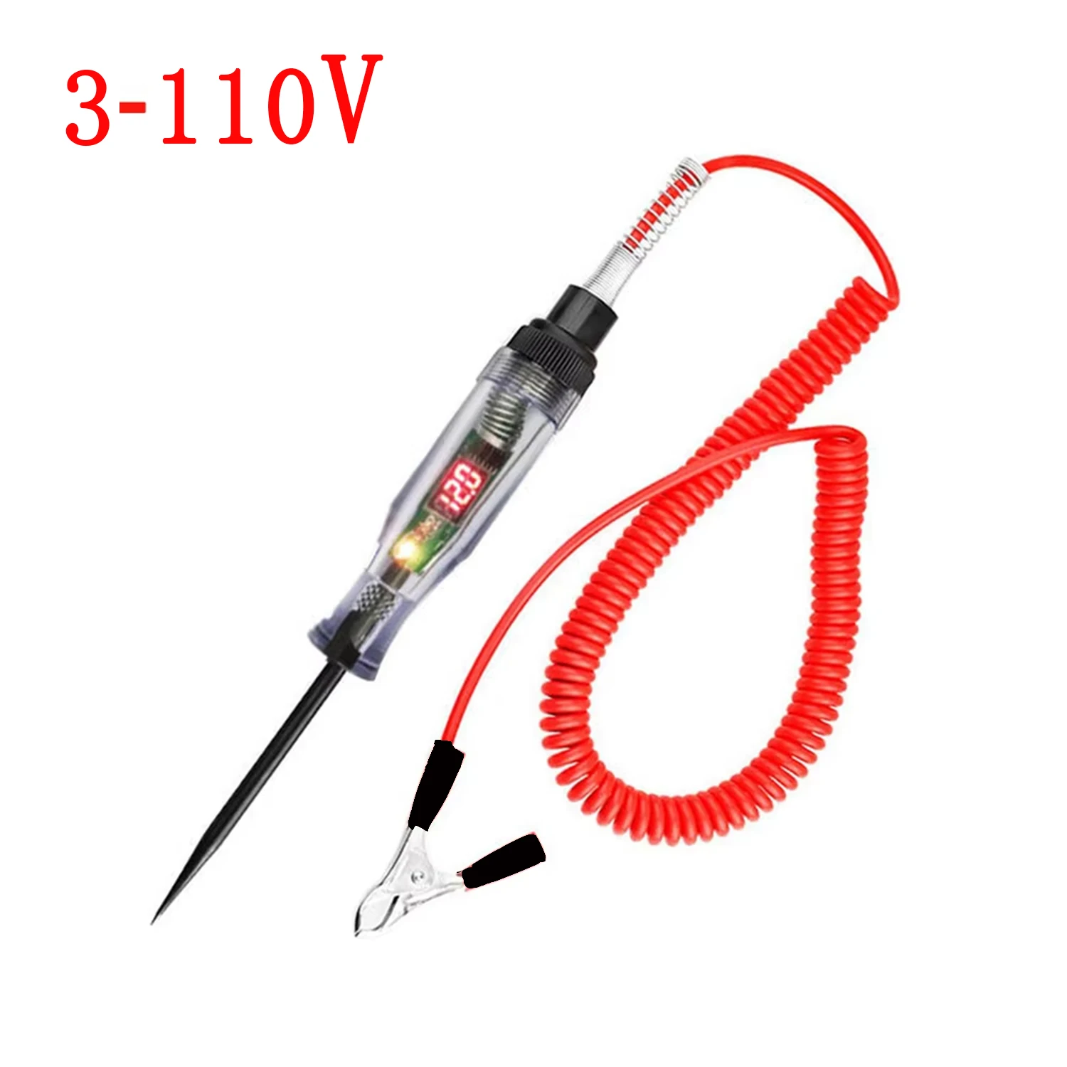 

6 В 12 В 24 В Авто Грузовик Тестер Цепей Напряжения DC Цифровой Дисплей Длинный Зонд Ручка Лампочка Автомобильный Диагностический Инструмент Авто Ремонт