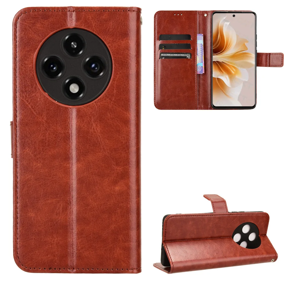 For Oppo A3 Pro 5G Luxury Leather Flip Wallet Phone Case For Oppo A3 Pro PJY110 Case Stand Function Card Holder