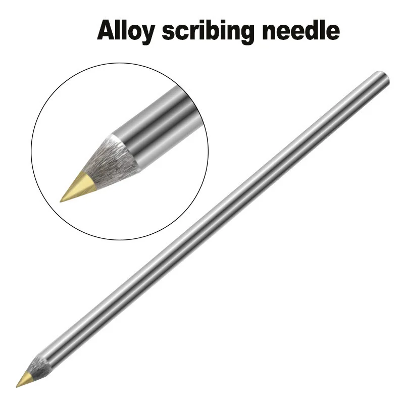 Silver Alloy Scriber Pen Hard Metal Marking Tool For Construction Projects Handheld Design Accurate Layout For Tiles Glass
