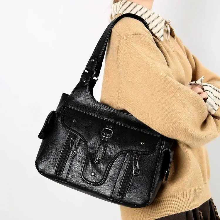 2026 New Women's Portable Tote Bag, Fashion Versatile Shoulder & Underarm Bag, Retro Large-Capacity Casual Mom Bag