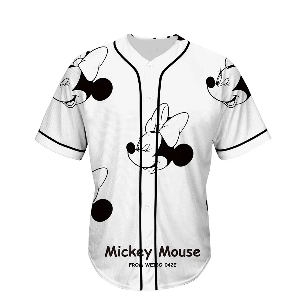 Kawaii Mickey Mouse Baseball Tshirt Cartoons Summer Casual Donald Duck Clothes Kid Girl Boy Top Tee Shirt Minnie Mouse T-shirt