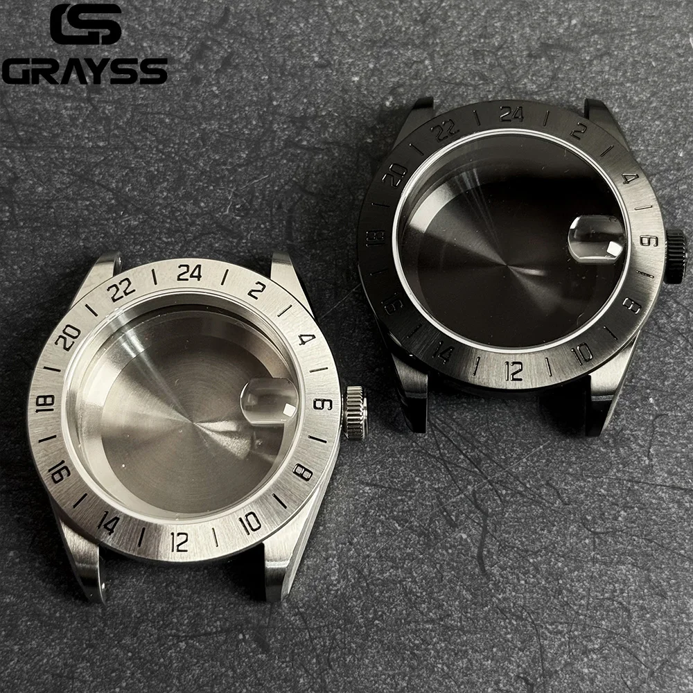 

40mm Sapphire Crystal Dive GMT Watch Case MOD PVD Black Knight for NH34 NH35 NH36 NH38 NH70 NH71 NH72 20 bar Waterproof