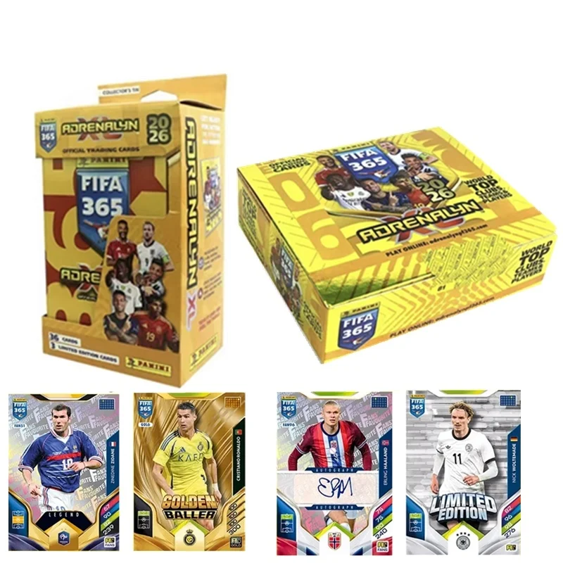 

PANINI 2026 6 шт./компл. 365 футбольные торговые карты Messi Zinane Ronaldo Bellingham Haaland De Bruyne Коллекционная карта с автографом