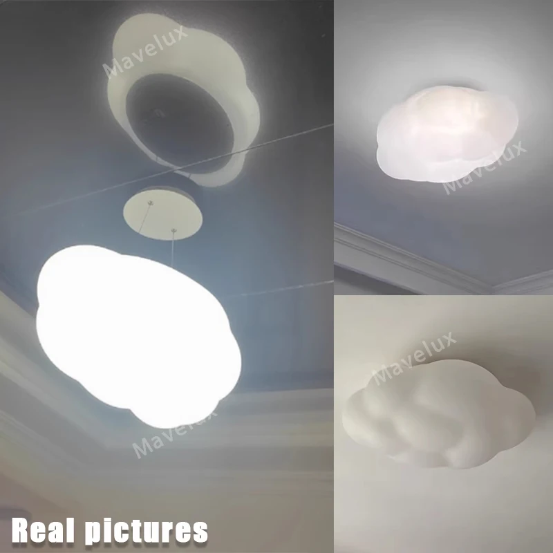 Clouds Ceiling Light White LED Chandelier For Dining Room Children\'s Bedroom Hall Study Lamp Creative Decorative Daily Lightings