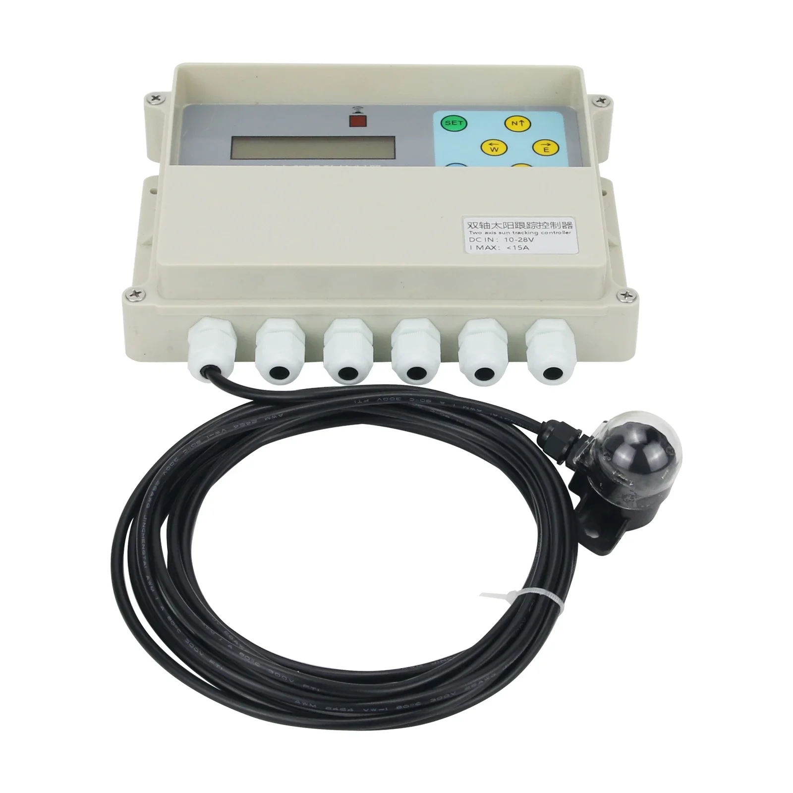 2025.4 Dual Axis Tracker Controller With Remote Control Wind Speed Sensor + DC Two Axis Gimbal