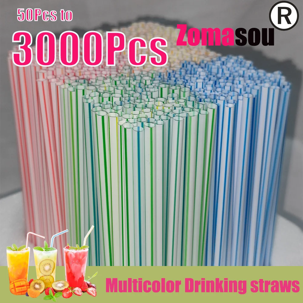 50/1000/3000PCS cannucce colorate Bar Party Wedding Juice Cocktail pigiama bevande paglia accessori da cucina all\'ingrosso