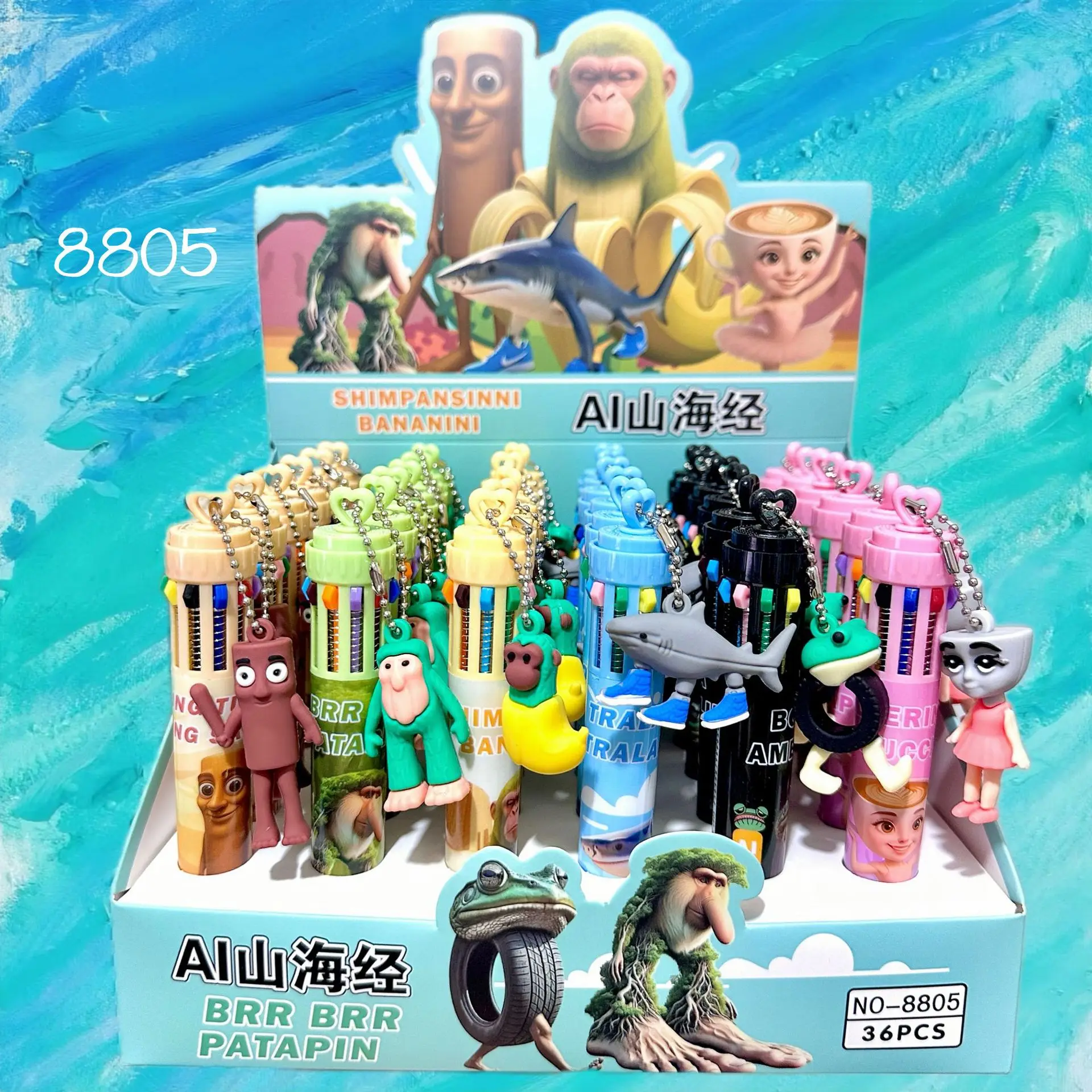 

36 шт. с коробкой-подвеской, 10 цветов, шариковая ручка, большой стильный кулон, цветная масляная ручка, ручная учетная запись, канцелярские принадлежности для студентов