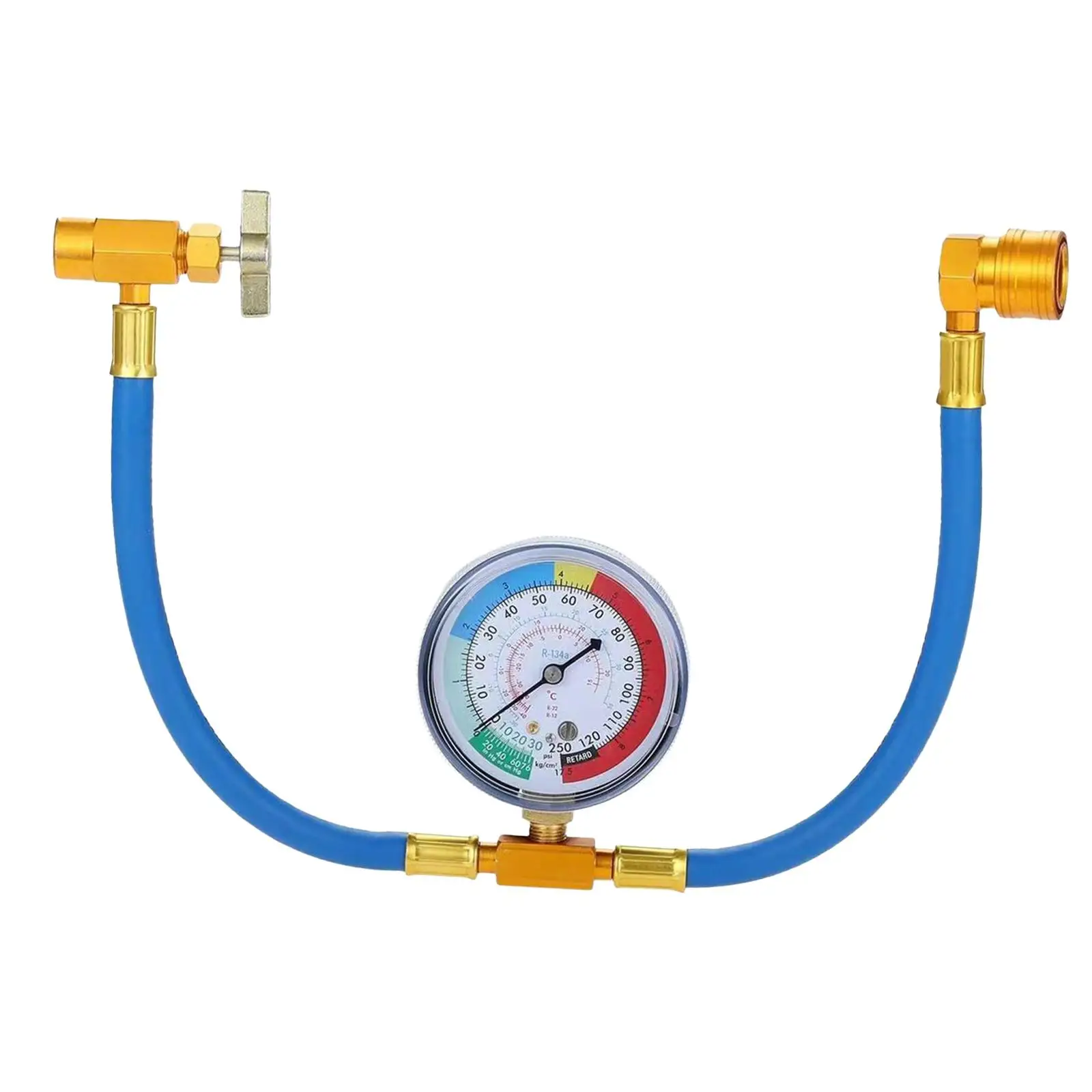 A/C Recharge Hose with Gauge Vehicles Refill Hose Accessory Good Performance