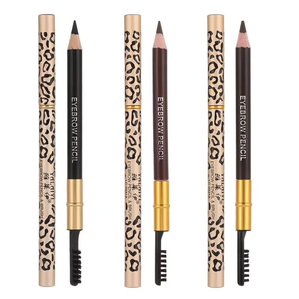 5-color Waterproof Eyebrow Pencil Leopard Pattern Durable Eyeliner Fashionable Beauty Eyebrow Cream Hot Eye Makeup