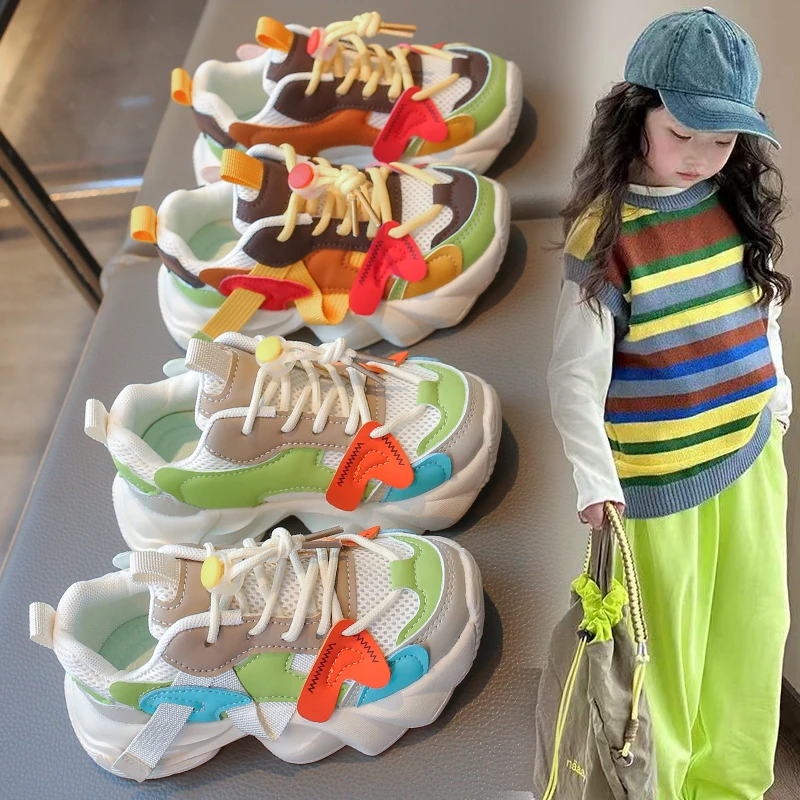 

Children's Spring Autumn New Sports Shoes Boy's Casual Trend Board Shoes High Top Girl's Fashion Dopamine Running Shoes Sneakers