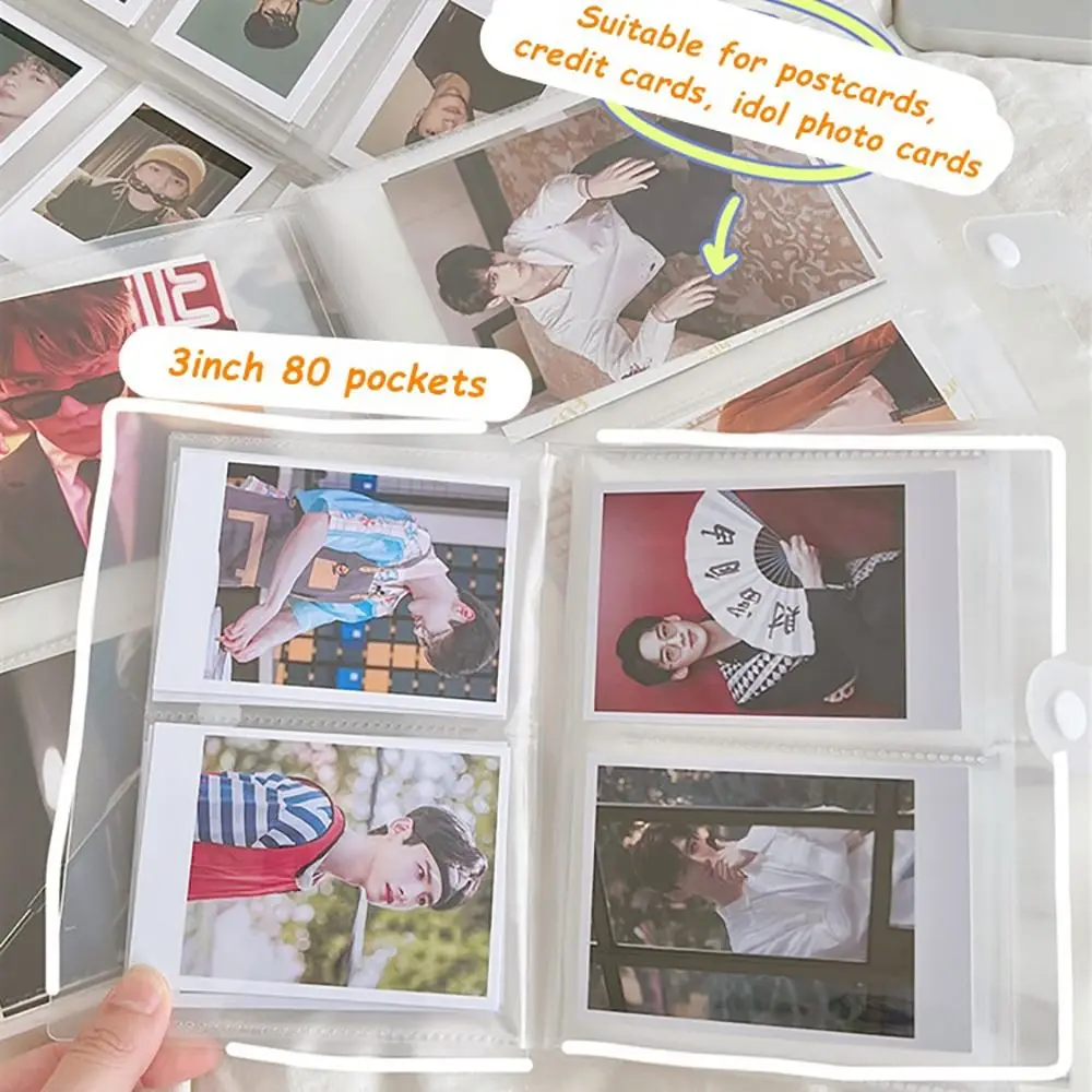 1Pcs Collect Book Photo Album 80/160 Slots Transparent Picture Card Holder PVC 3/4/5/6/7 Inch Photocard Holder Idol Star