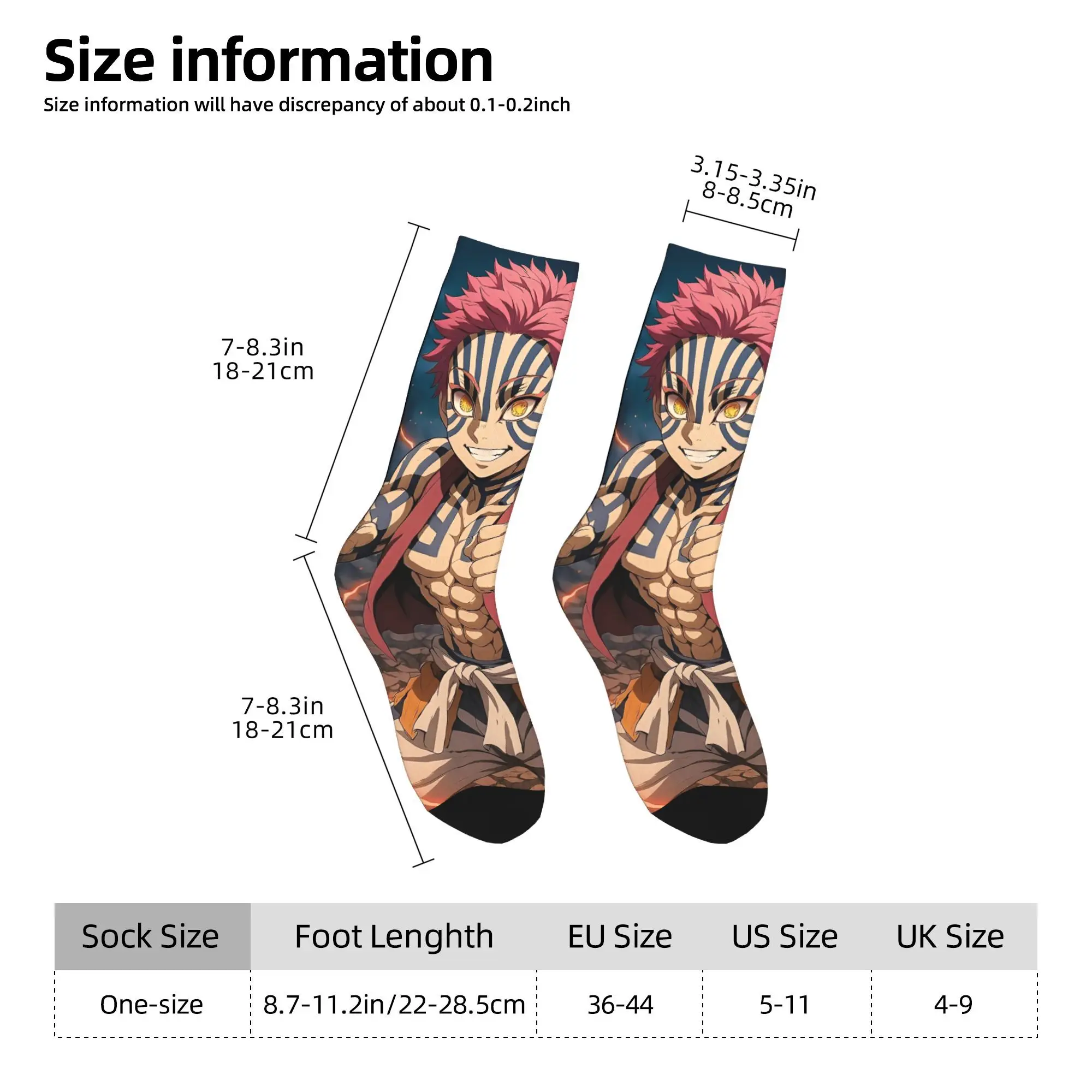 Upper Rank 3 Akaza  Stockings  Fashion Socks Adults Men Warm Soft Socks Winter Running Design Non-Slip Socks Gift