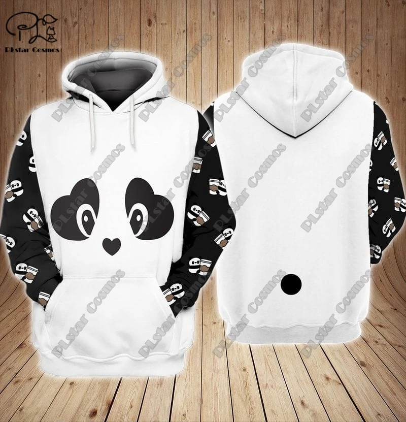 3D printing new animal series love panda art unisex clothing fun casual hoodie/sweatshirt/zipper/jacket/T-shirt X-4