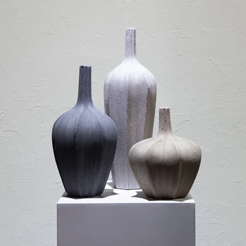 Creative Small Caliber Vase Ceramic Ornaments Items Home Livingroom Entrance Furnishing Accessories Study Office Desk Decoration