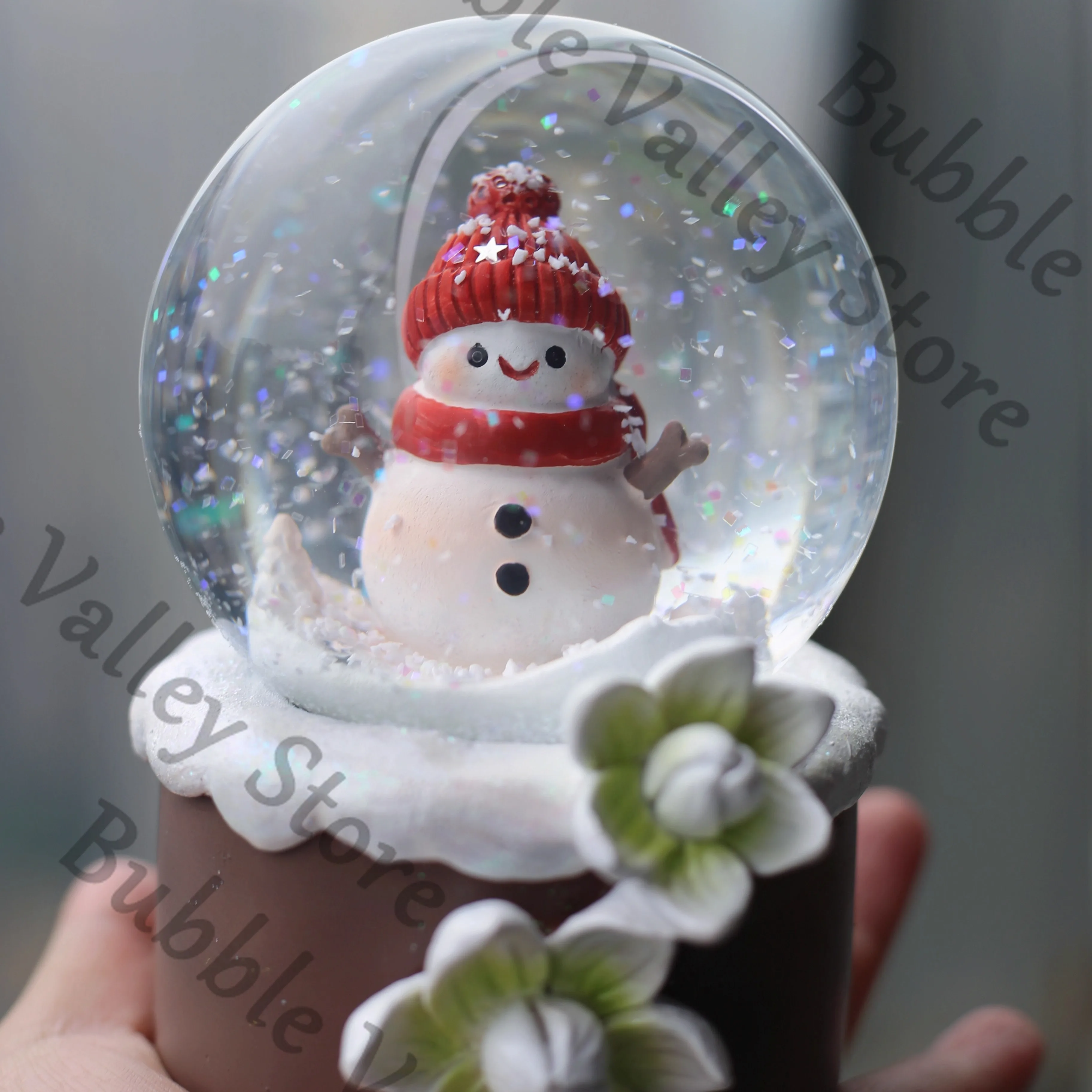 

Anime Love and Deepspace Zayne Cosplay Snowman Crystal Ball Cartoon Quicksand Standing Sign Have Music Adorn Christmas Gift