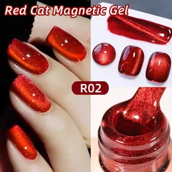 UR SUGAR 15ml Shine Ruby Cat Magnetic Gel Nail Polish Red Series Glitter Semi Permanent Soak Off Nail Art Varnis DIY Manicure
