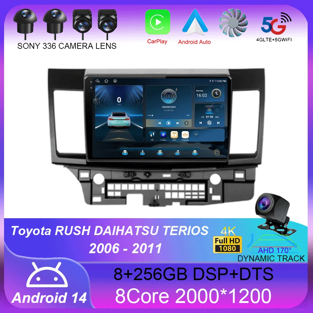 Android 14 WIFI+4G Car Radio For Mitsubishi Lancer 10 CY 2007-2017 Multimedia Video Player Navigation GPS Stereo 2 din Head Unit