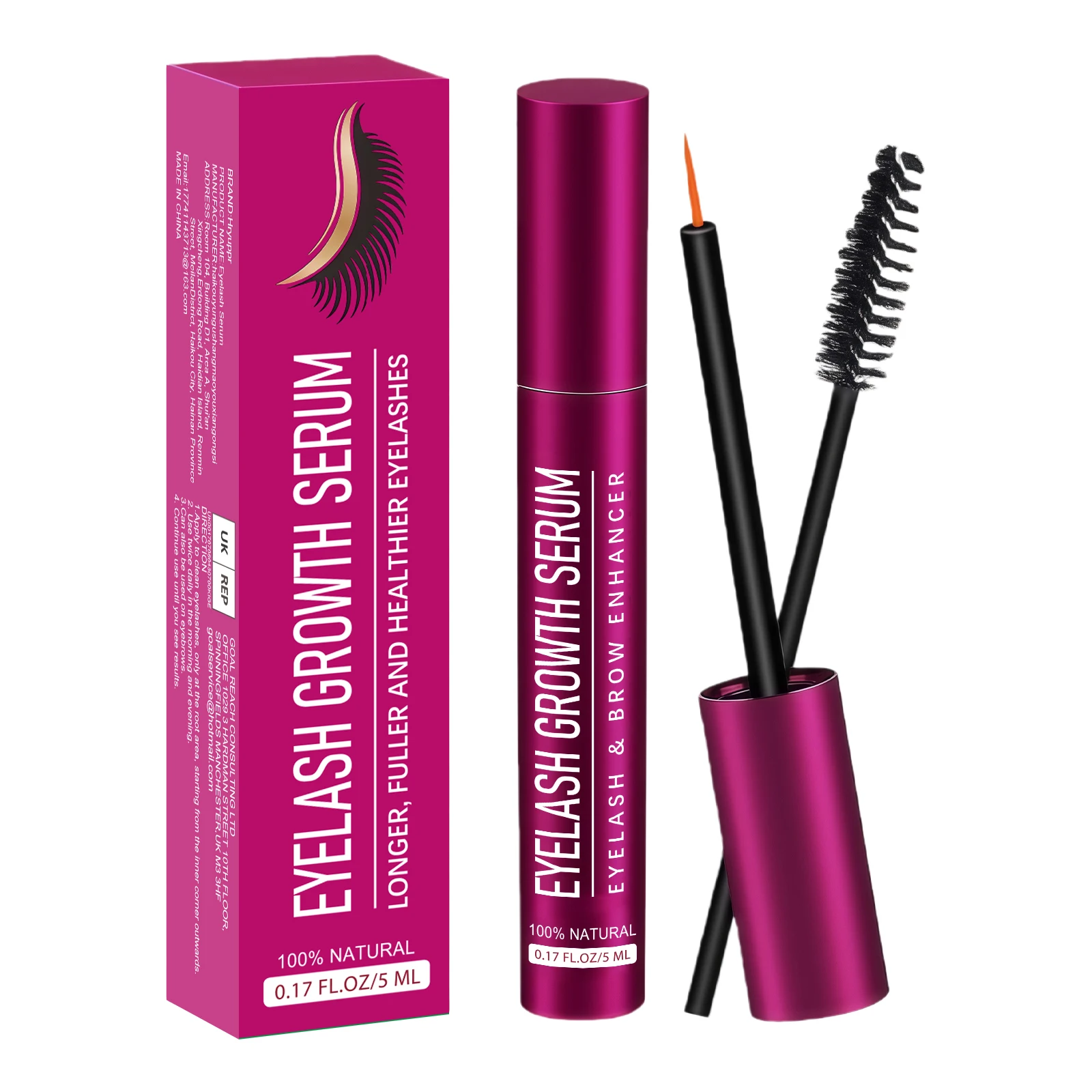 Suero Profesional para el Crecimiento de Pestañas, Fortalecedor Natural de Pestañas, Humectante para Pestañas Más Gruesas, Potenciador de Pestañas, Suero Alargador de Pestañas