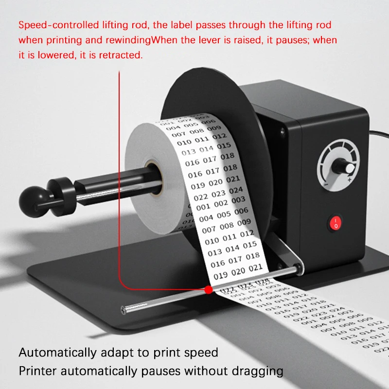Mini Desktop Label Rewinder Automatic Rewinder Paper Machine Washable Label Paper Industrial Labeling Machine Strip