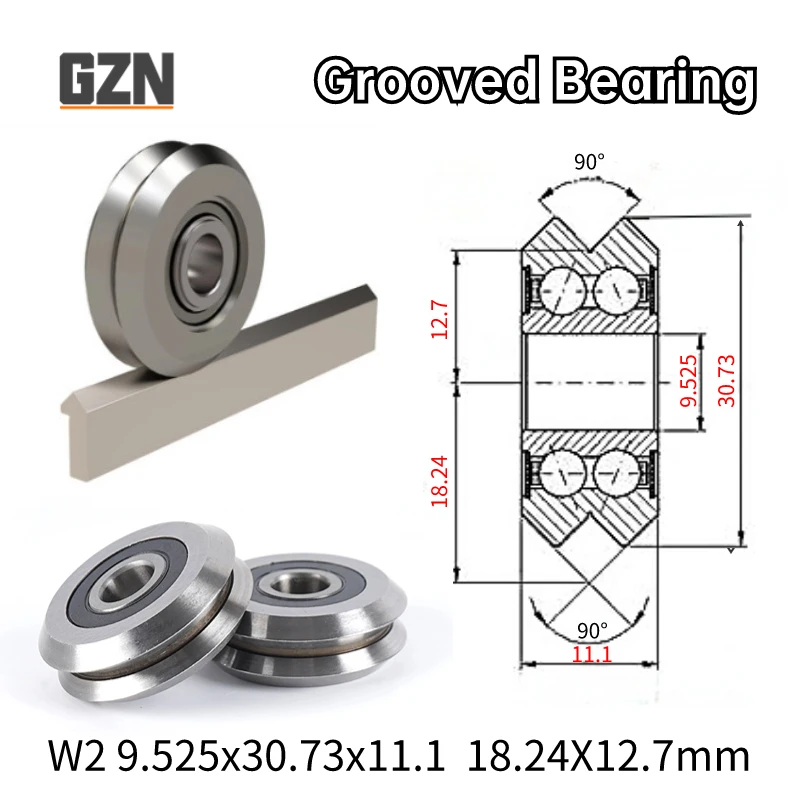 

Роликовые подшипники с канавками типа W2, 9,525x30,73x11,1 мм, 90 ° Вт, 1 шт.