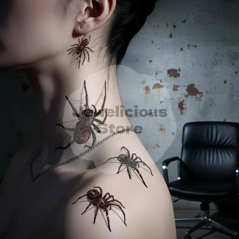 Body Jewelry Waterproof - Temporary Tattoo Stickers 5PCS Spider Design