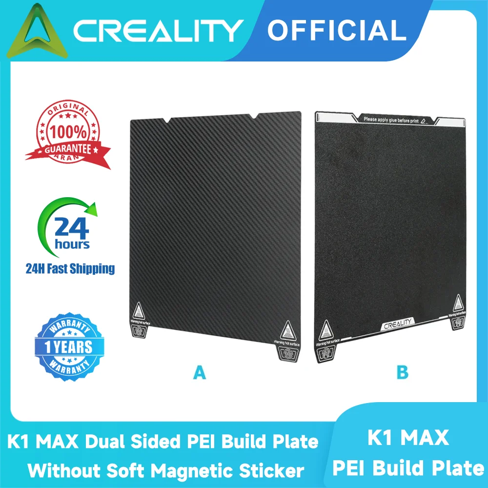 Creality K1 MAX Dual Sided PEI Build Plate Without Soft Magnetic Sticker 310x315mm K1MAX Printing Plateform Board Glossy Matte