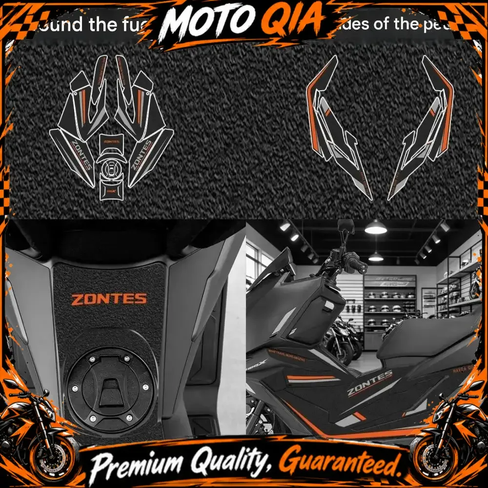 For ZONTES 125X/150X: Fuel tank decals, full-body stickers, footrest protective films, and anti-scratch decorative decals.
