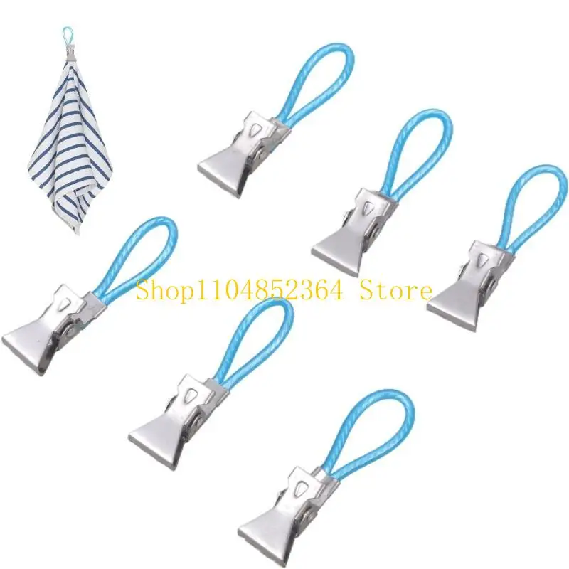 652F 6Pcs Heavy Duty Metal Steel Beach Towel Clip For Outdoor Pool Bath Towels
