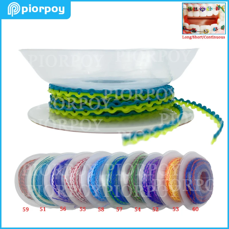 PIORPOY 15 Feet/Roll Dental Orthodontic Elastic Ultra Power Chain Rubber Band Long Short Closed Dentist Orthodontic Device