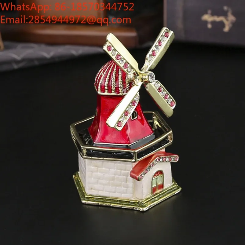 Red Windmill Jewelry Box Crafts Creative Ornament
