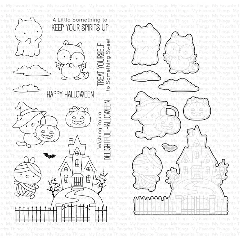 August 2023 New Delightful Halloween Pumpkin Clear Stamps Cutting Dies Scrapbooking for Paper Making Frames Card Set