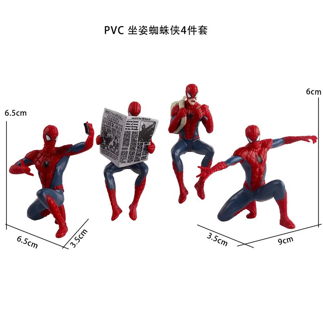 4-teiliges Set Spider-Man Superhelden-Actionfiguren, Mini-Modell, Sammlerstück, Heimdekoration, Autodekoration, Anime-Geschenk für Fans – Detail 7
