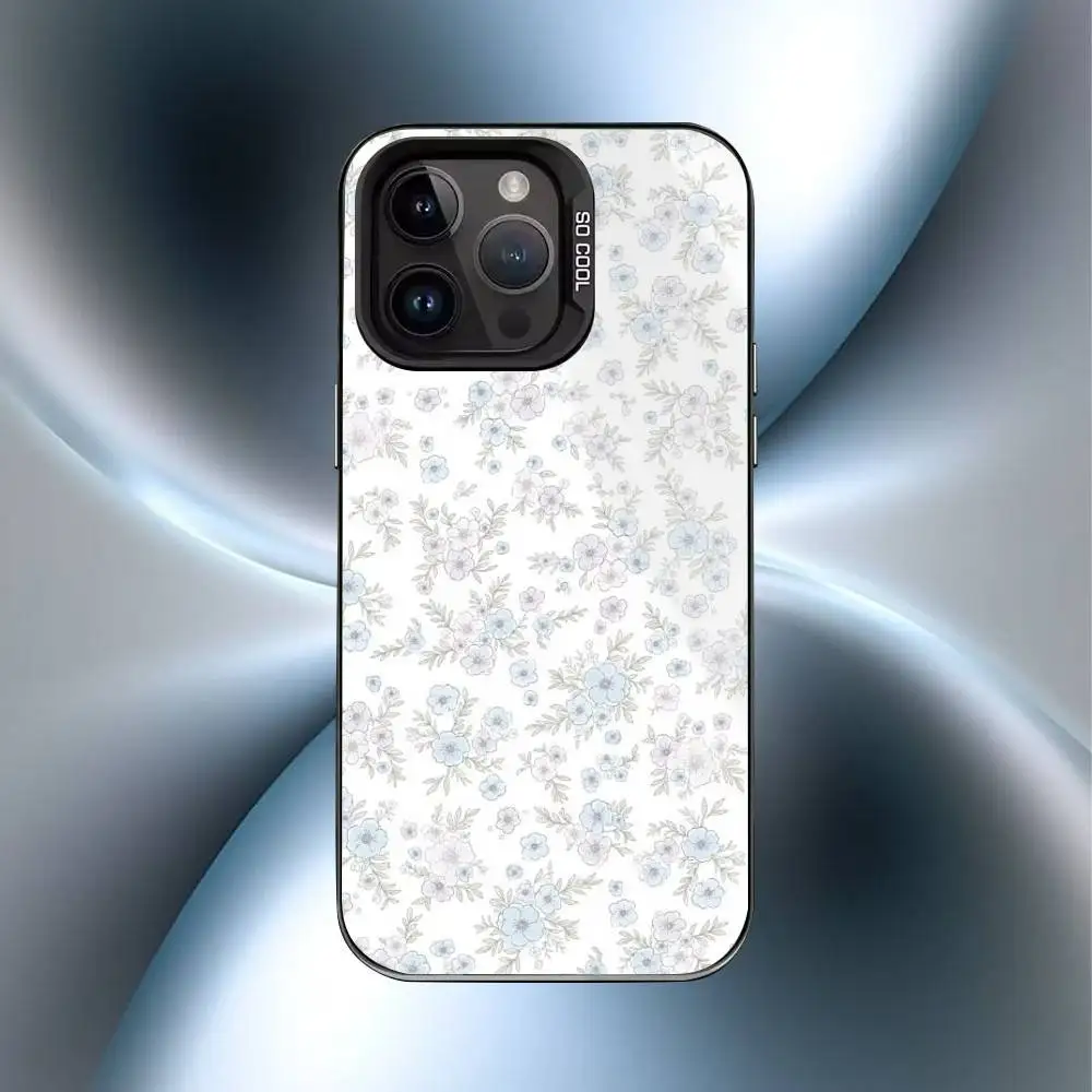 Petite coque de téléphone à imprimé floral F pour iPhone17,16,15,14,13,12,11 Plus,Pro Max, noir bonbon, mat, antichoc