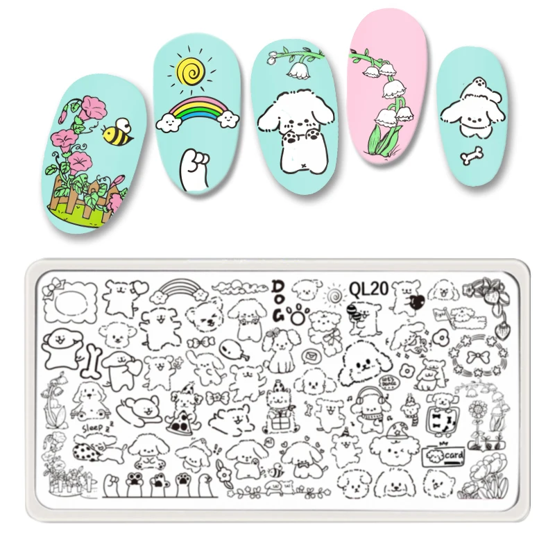 

Nail Stamping Plates 6.5*12.5CM Cute Animal Flowers Printing Stencil Nail Stamp Templates Nail Art Tool Nails Decoration