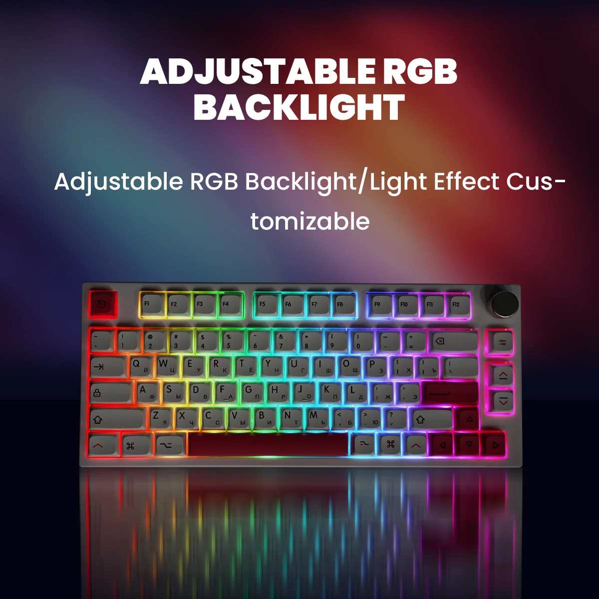 Matew TECH MK80 Gasket Nirkabel 3 Mode Hot Swap Keyboard Mekanik Kon Momo Keycaps RGB Kompatibel dengan 3pin 5pin Switch