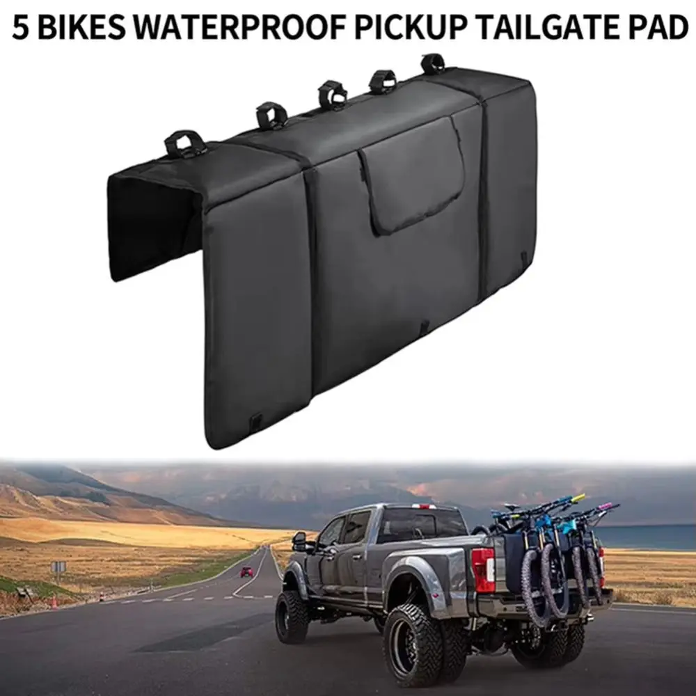 Holds Up To 5 Bikes Tailgate Cover Tailgate Bike Pad Mountain Bike Pad Protection Pad Fixing Strap Truck Pad Pickup Truck Pad