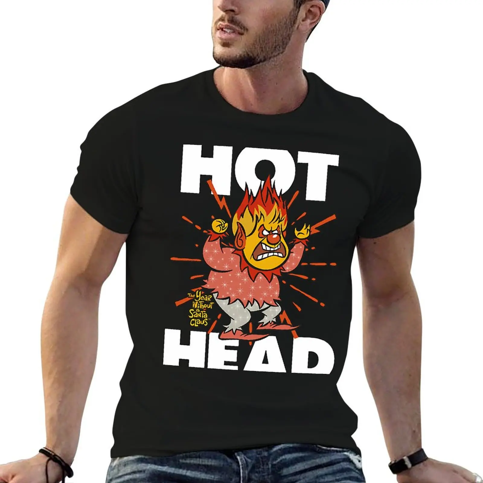 

T-Shirt Heat Year A Snow t for Claus Retro shirt man Miser Hot The Santa Head Without Claymation
