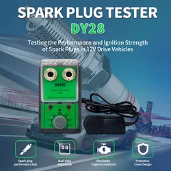 DY28 Spark Plug Detector Ignition Tester， One More Car Double Bore Adjustable Spark Plug Tester, Flashover Tester