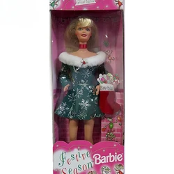 Original Barbie Festive Season 1997 Snowflake Dress Up Green Eyes Blond Hair 11.5