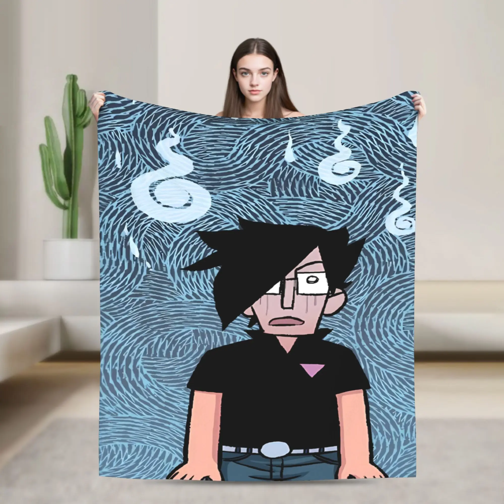 Super Warm BlanketsGirls Boys Airplane Travel Scott Pilgrim Sad Portrait Throw Blanket For Home Decor Fluffy Sofa Bed Cover