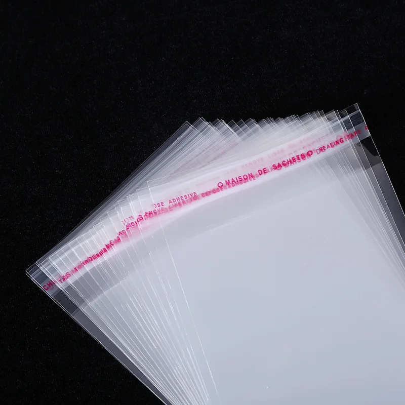 200pcs Transparent Self Adhesive Bags Pack Products Cookie Candy Cellophane Packaging Pouch Jewelry Small Plastic Sweet Bags