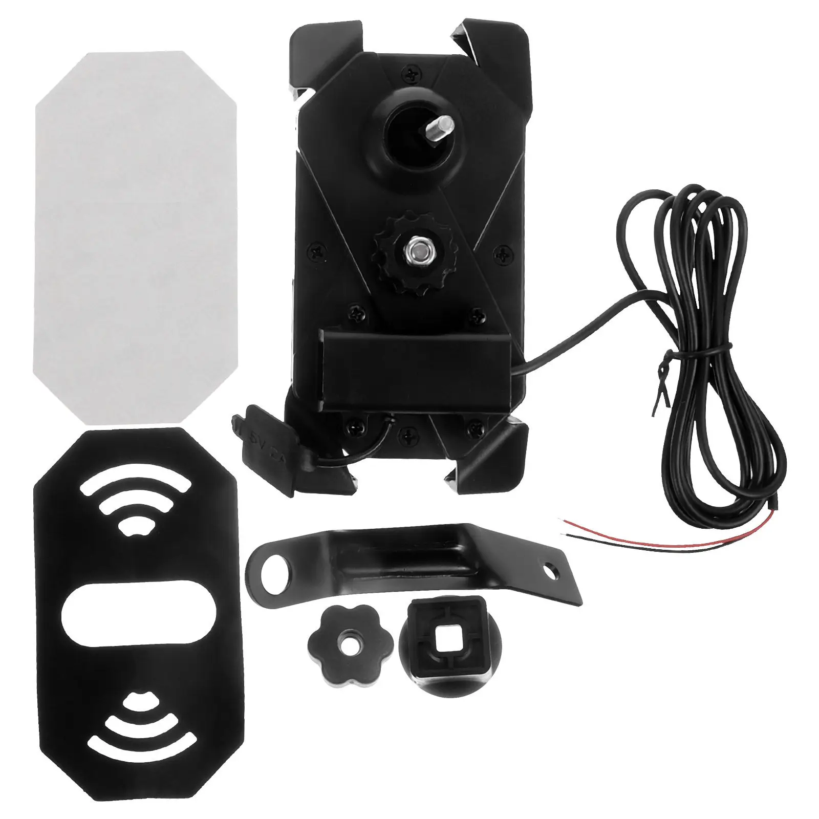 

Motorbike Phone Charging Bracket Heavy Duty Aluminum Alloy Adjustable Handlebar Mount for Motorcycle Bike Navigation USB