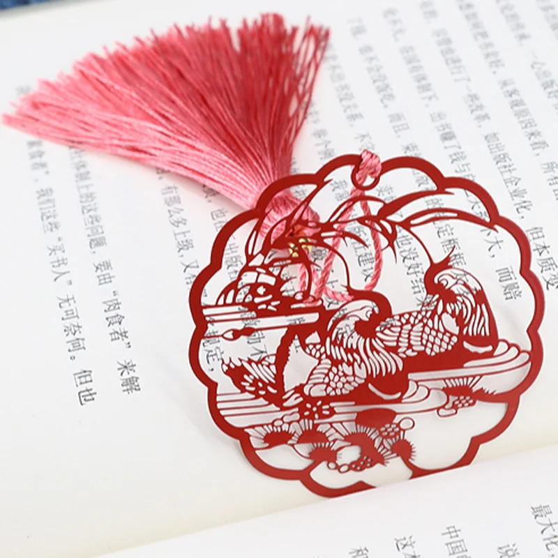 Kawaii Mandarin Duck Bookmark Student Exquisite Office Portable Reading Pendant Stationery DIY Tassel Alloy Decoration Supplies