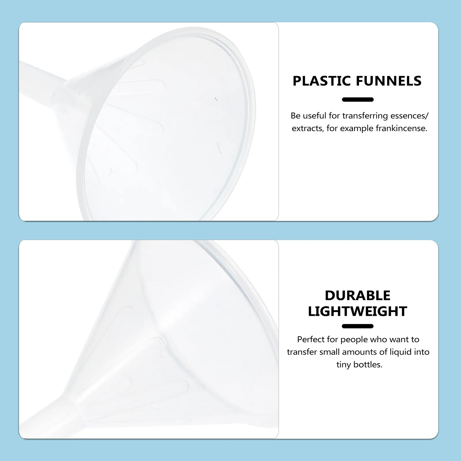 12Pcs Plastic Laboratory Funnel 75Mm Transparent Scientific Filling Funnel Corrosion Resistant Easy Observation