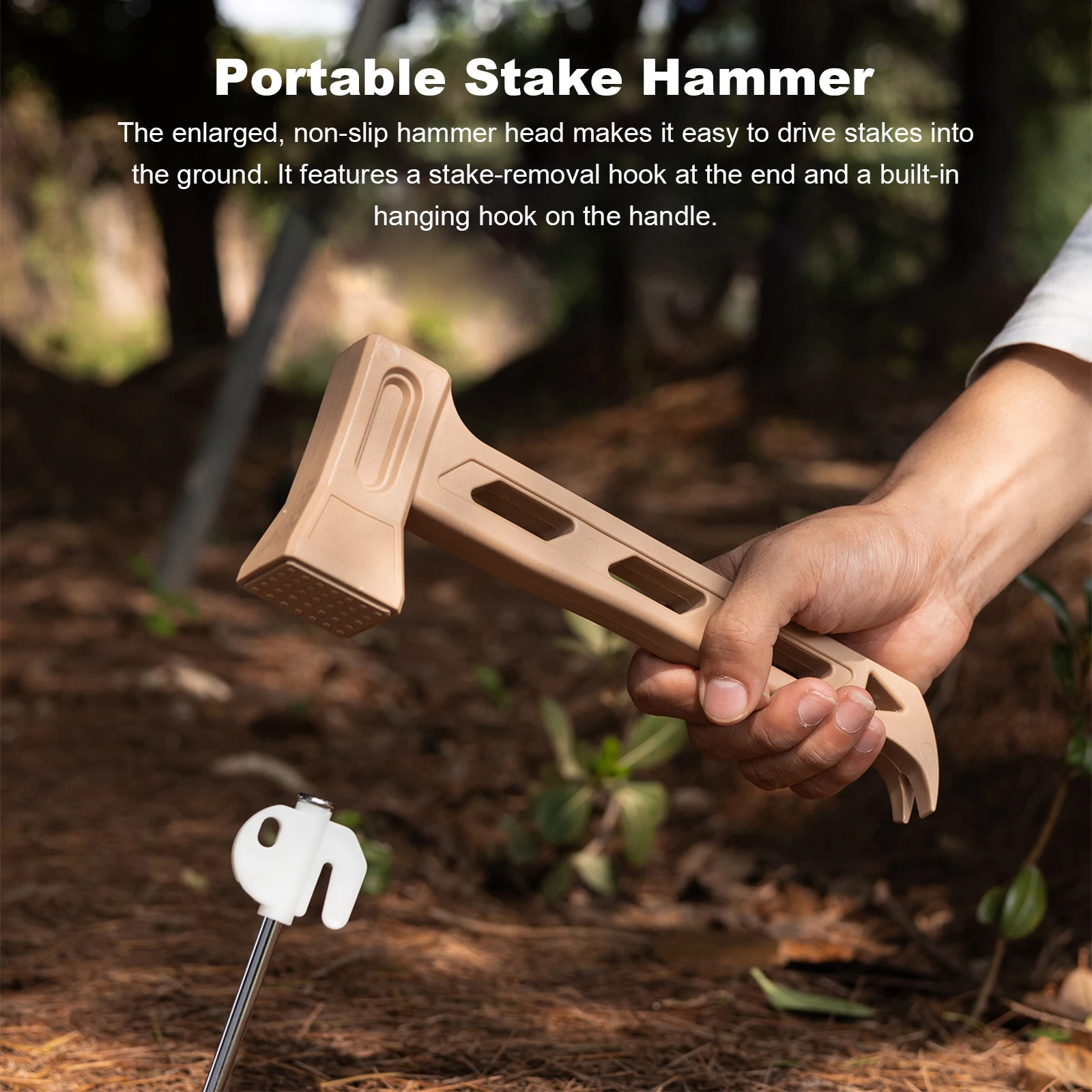 Outdoor Camping Hammer PE Solid Color Pulling Nail Hammer For Camping Portable Ceiling Tent Ground Nail Hammer Tools view 5