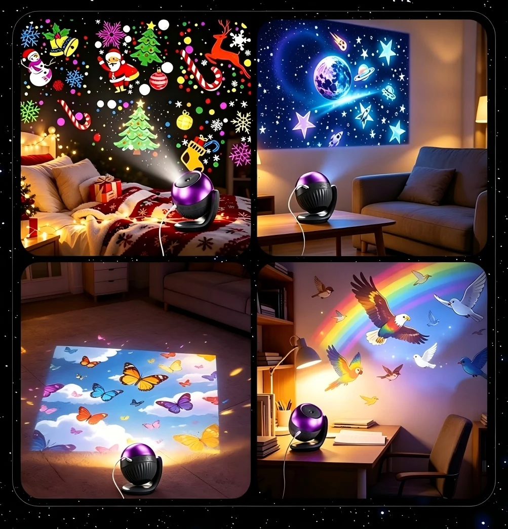 24-IN-1 LED Night Light Galaxy Projector Starry Sky Ocean Festival Projector Night Lamp For Room Decorative Children Kids Gift