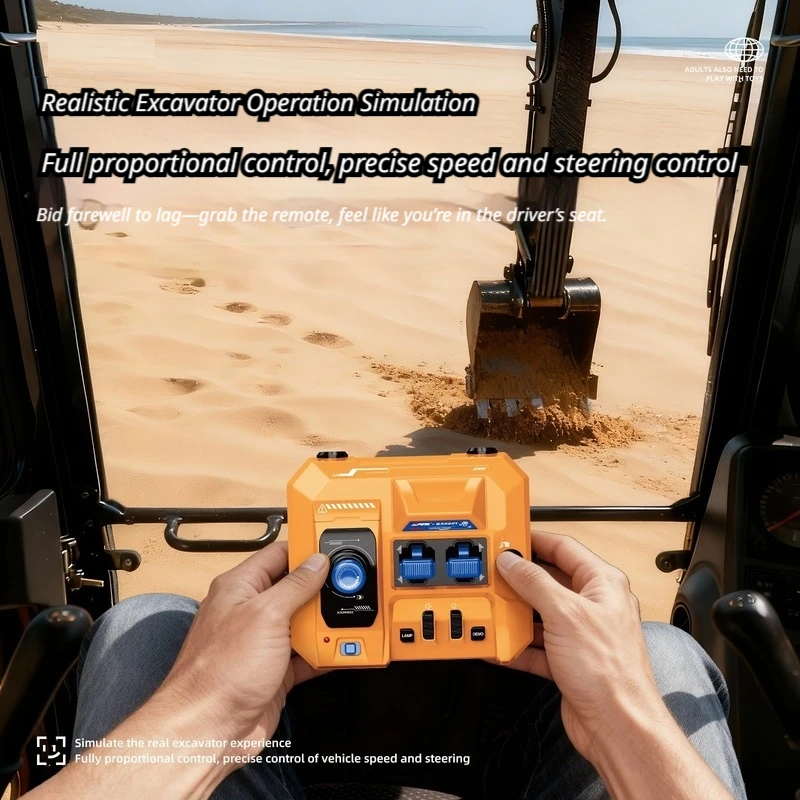 New Excavator 14 Way Construction Vehicle Simulation Remote Control Model Excavator Excavator Boy Toy Three In One DIY Assembly