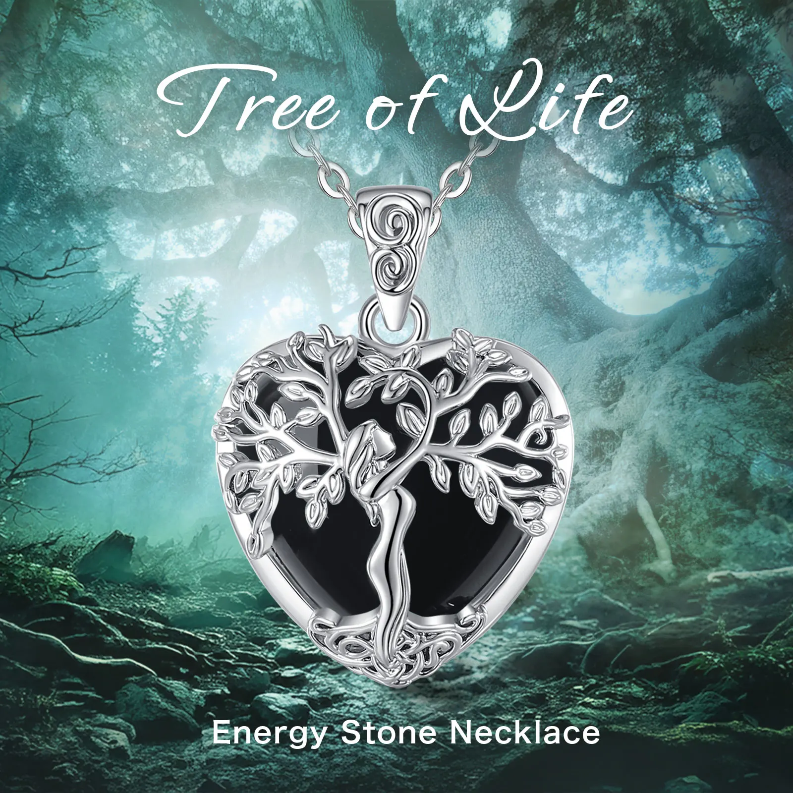 يودورا شجرة الحياة سبج قلادة الطاقة شفاء حجر كريستال قلادة المجوهرات الروحية التأمل هدية للنساء الرجال